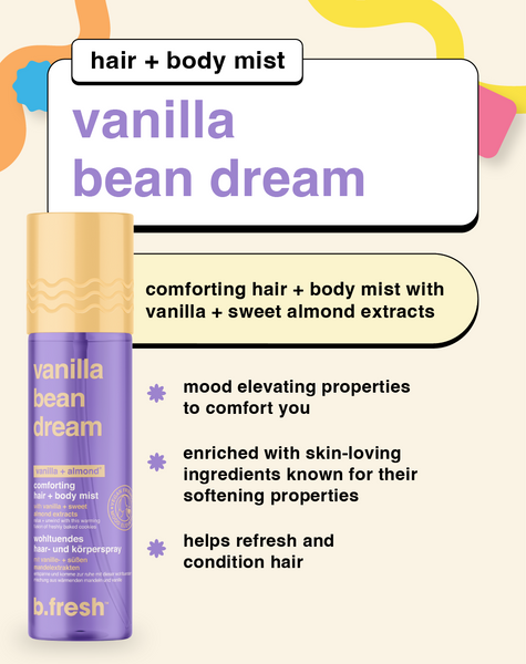 vanilla bean dream odprężająca mgiełka do włosów + ciała