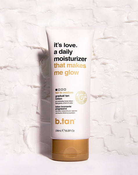 it's love. a daily moisturiser that makes me glow... balsam stopniowo brązujący