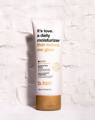 it's love. a daily moisturiser that makes me glow... balsam stopniowo brązujący